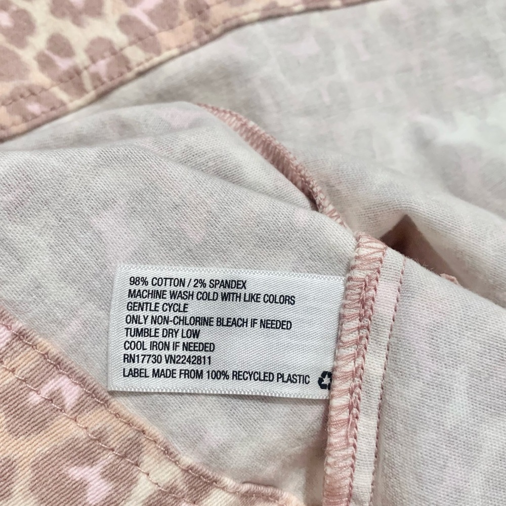 ❌ SOLD ❌ Wild Fable Pink Tan Leopard Print Denim Jean Mini Skirt Plus Size 16 - Picture 7 of 10